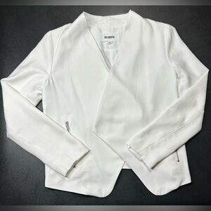 BB Dakota Size S White Open Waterfall Front Blazer Jacket